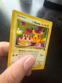 Birthday Pikachu Pokemon Black Star Promo #24 WOTC 1999-2000 NM **Double Swirl* - Image 2