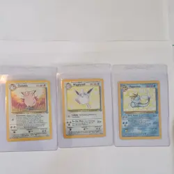 Pokemon Jungle Holo Card Lot Wigglytuff, Clefable, Vaporeon Wizards 1999 - Image 1