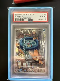 2024 POKEMON SCR EN-STELLAR CROWN ILLUSTRATION RARE #148 SQUIRTLE PSA 10 - Image 1