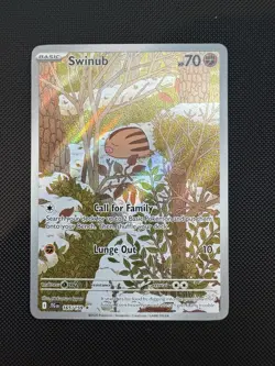 Pokemon Swinub 165/159 Illustration Rare Holo Journey Together 70HP English - Image 1