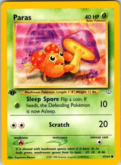 Paras 47/64 Neo Revelation Pokemon NM 1st Edition - Image 1