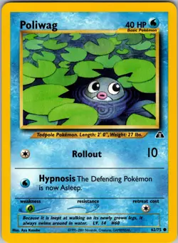 Poliwag 62/75 Neo Discovery Pokemon TCG NM - Image 1