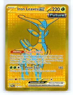 Iron Leaves EX Gold Secret Rare 176/131 Pokemon Prismatic Evolutions - Image 1