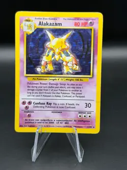 Pokemon 1999 Base Set Alakazam Unlimited Holo #1/102 - DMG - Image 1