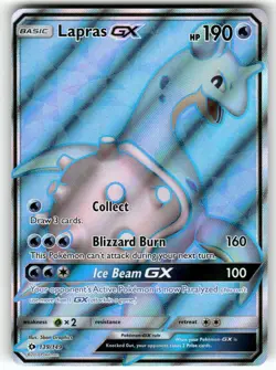 Lapras GX (Full Art) 139/149 Holo Ultra Rare SM Base Set Pokemon Holo LP - Image 1