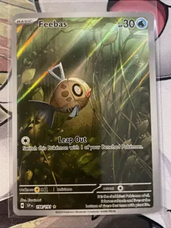 Pokemon TCG Feebas Holo Card SV8 Surging Sparks Illustration Rare, Card 198/191 - Image 1