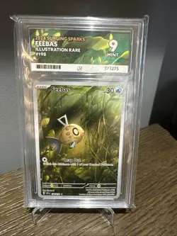 Pokemon TCG Feebas Illustration Rare Card Surging Sparks 198/191 Graded ACE 9 - Image 1