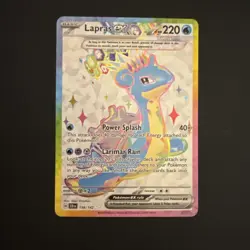 Pokemon TCG Lapras EX Stellar Crown Card 158/142 Full Art, Near Mint Condition - Image 1