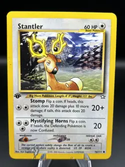 STANTLER - 2000 Pokemon TCG 76/111 1st Edition Neo Genesis Common Card - MP/HP - Image 1