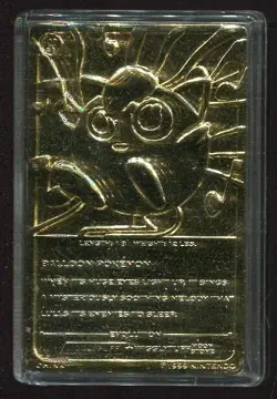 1999 Pokemon Jigglypuff 23k Gold Plated Trading Card Vintage Burger King - Image 1