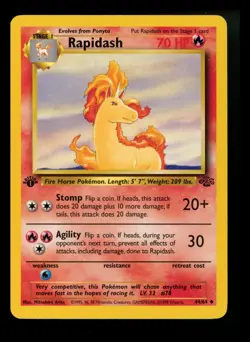 1st Edition Rapidash 44/64 Jungle 1999 WOTC Pokemon Card TCG - Image 1
