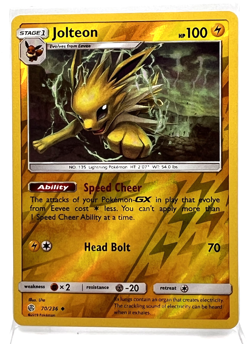 Jolteon 70/236 Reverse Holo Pokemon Card 2019 Cosmic Eclipse NM/LP - Image 1