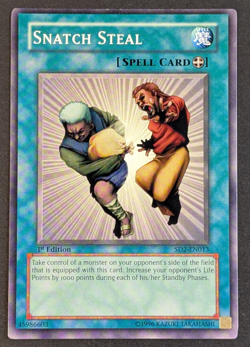 Yugioh TCG - 1x Snatch Steal - SD2-EN013 - NM/LP - 1st Edition - Common - 2005 - Image 1