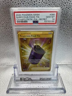 Pokemon TCG Suspicious Food Tin 80/73 Champion's Path Secret PSA 10 - Image 1