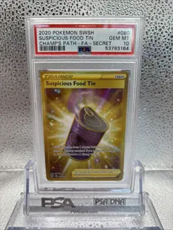 Pokemon TCG Suspicious Food Tin 80/73 Champion's Path Secret PSA 10 - Image 2