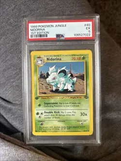 Pokemon Nidorina TCG Jungle Card 40/64 Uncommon 1st Edition PSA 5 - Image 1