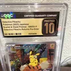 Pokemon Detective Pikachu CGC 10 Pristine Holo Promo 098/SV-P Sv-P Japanese - Image 2