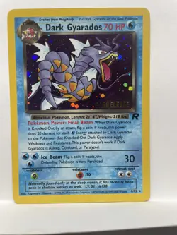 Pokemon TCG Dark Gyarados Holo Rare 8/82 Prerelease Holo 2000 Promo Unused - Image 1