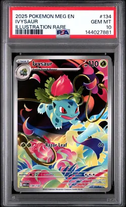 2025 POKEMON MEG EN-MEGA EVOLUTION ILLUSTRATION RARE #134 IVYSAUR PSA 10 - Image 1