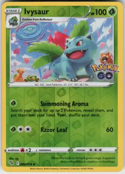 PO-04 Reverse Holo Ivysaur 002/078 Uncommon Pokemon GO - Image 1