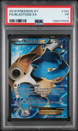 2014 POKEMON XY #142 FULL ART/BLASTOISE EX PSA 1 - Image 1