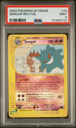 2003 POKEMON SKYRIDGE #10 GENGAR-REVERSE FOIL PSA 9 - Image 1