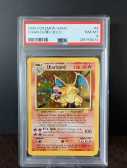 1999 POKEMON TCG Base Set Unlimited #4 CHARIZARD - HOLO PSA 8 NM-MT - Image 1