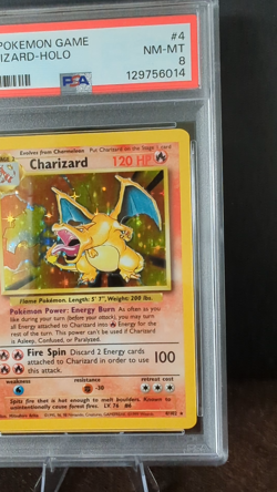 1999 POKEMON TCG Base Set Unlimited #4 CHARIZARD - HOLO PSA 8 NM-MT - Image 2