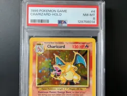 1999 POKEMON TCG Base Set Unlimited #4 CHARIZARD - HOLO PSA 8 NM-MT - Image 4