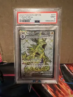 PSA 9 Tyranitar EX #211/197 Pokemon Obsidian Flames 2023 - Image 1