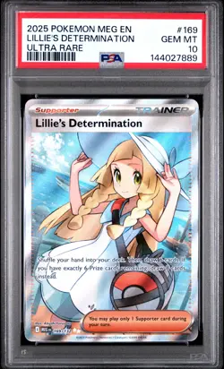 2025 POKEMON MEG EN-MEGA EVOLUTION ULTRA RARE #169 LILLIE'S DETERMINATION PSA 10 - Image 1