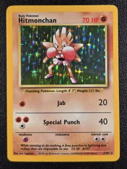 Hitmonchan Pokemon Holo Rare Base Set #007/102 - LP - Image 1