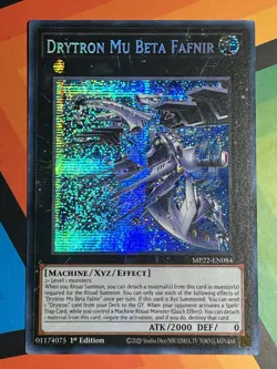 YuGiOh! - Drytron Mu Beta Fafnir MP22-EN084 Prismatic Secret Rare 1st Edition NM - Image 1