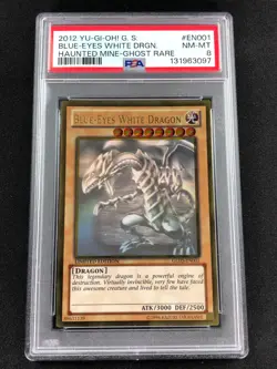 Yugioh 2012 Blue Eyes White Dragon GLD5-EN001 PSA 8 Ghost Rare - Image 1