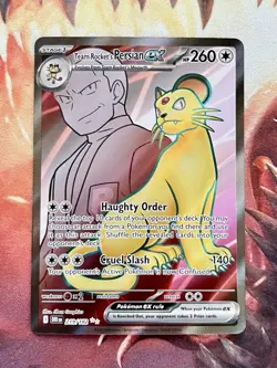Team Rocket's Persian ex #219 Pokemon Destined Rivals Holo Rare Full Art Card 🚀 - Image 1