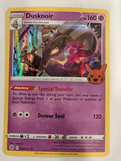 Dusknoir 062/172 Halloween Trick or Trade - Pokemon Holo Foil Rare Nice! - Image 1