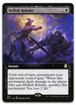 Hellish Rebuke (Extended Art) #295 (NM) Forgotten Realms AFC Magic MTG - Image 1