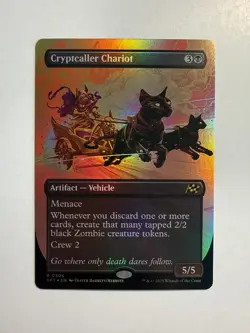 Cryptcaller Chariot (Borderless) 306 MTG Aetherdrift Foil - Image 1