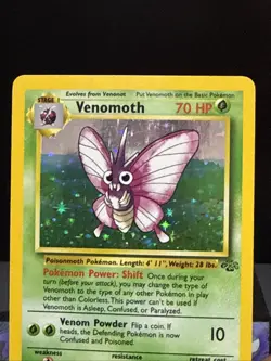 Pokemon Card Venomoth 13/64 Holo Rare Jungle Set WOTC Played - Image 2