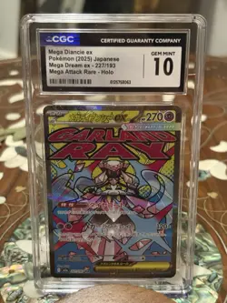 Pokemon Mega Diancie ex 227/193 Mega Dream ex Mega Attack Rare CGC 10 Japanese - Image 1