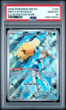 Pokemon TCG Misty's Psyduck Illustration Rare 193/182 Destined Rivals - PSA 10 - Image 1