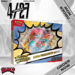 Pokemon TCG Mega Evolution Ascended Heroes Mega Feraligatr ex Box - Presale - Image 1