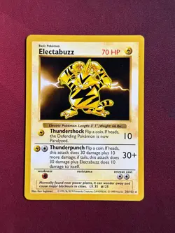 ELECTABUZZ 20/102 Base Set SHADOWLESS rare WOTC Pokemon TCG card NM+ / MINT - Image 1