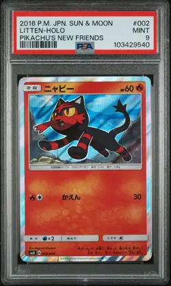 PSA Pokemon Litten 002 Japanese Pikachu's New Friends Holo Low Pop - Image 1