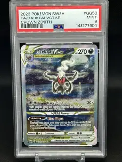 2023 POKEMON SWORD & SHIELD CROWN ZENITH #GG50 FULL ART/DARKRAI VSTAR PSA 9 - Image 1