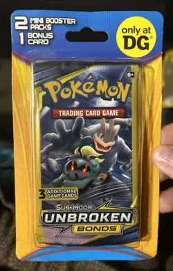 Pokemon DG 2 Pack Mini Booster Pack - Sun & Moon Unbroken Bonds Sealed Machamp - Image 1