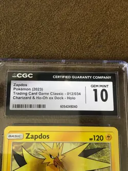 Pokemon Zapdos 2023 TC Game Classic #012/034 Holo CGC 10 Charizard & Ho-Oh-Deck - Image 2