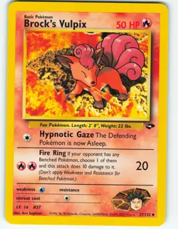 Brock's Vulpix - 37/132 Gym Challenge - Pokemon TCG - 2000 - Image 1