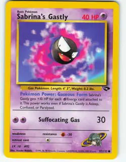 Sabrina's Gastly - 97/132 Gym Challenge - Pokemon TCG - 2000 - Image 1
