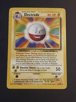 Pokemon TCG Base Set Electrode Non-Holo 21/102 Rare NM+ - Image 1
